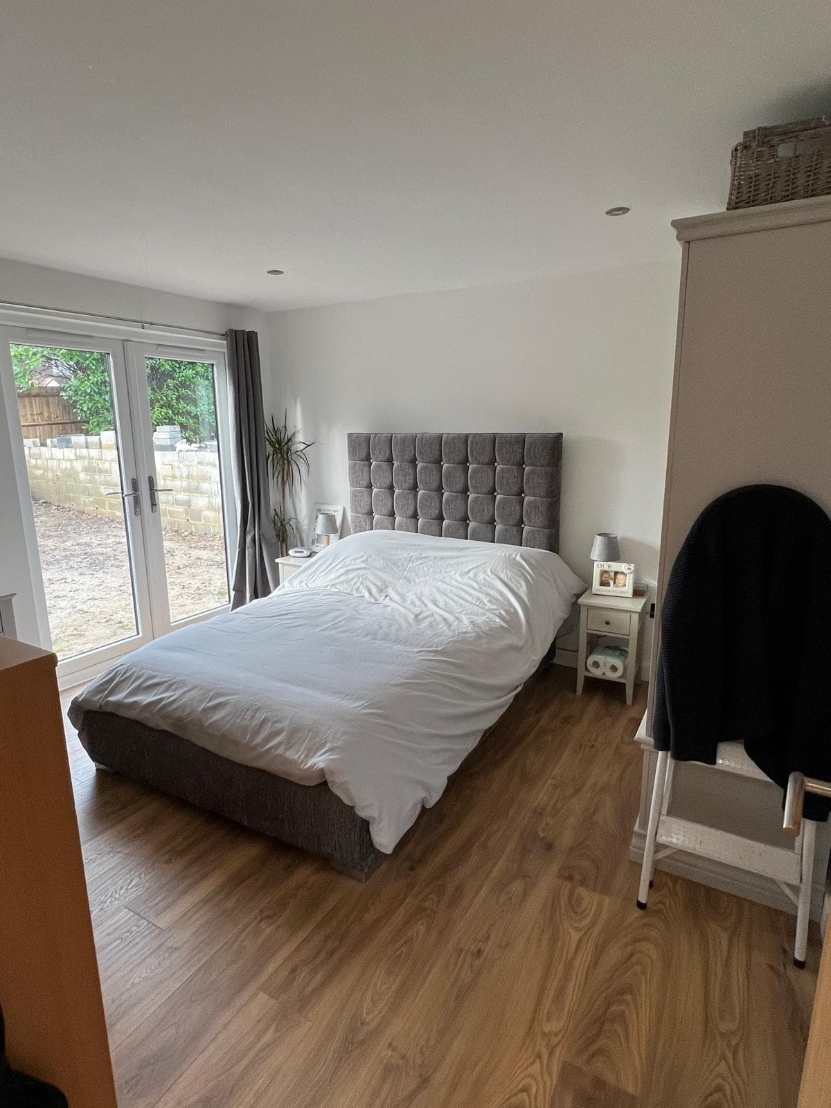 Comfortable bedroom with natural light