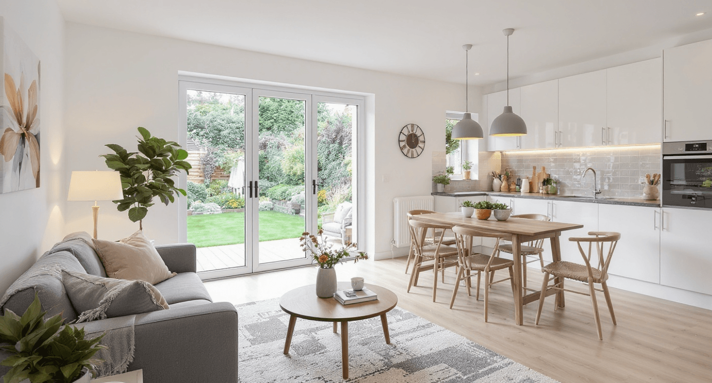 Spacious open-plan living area