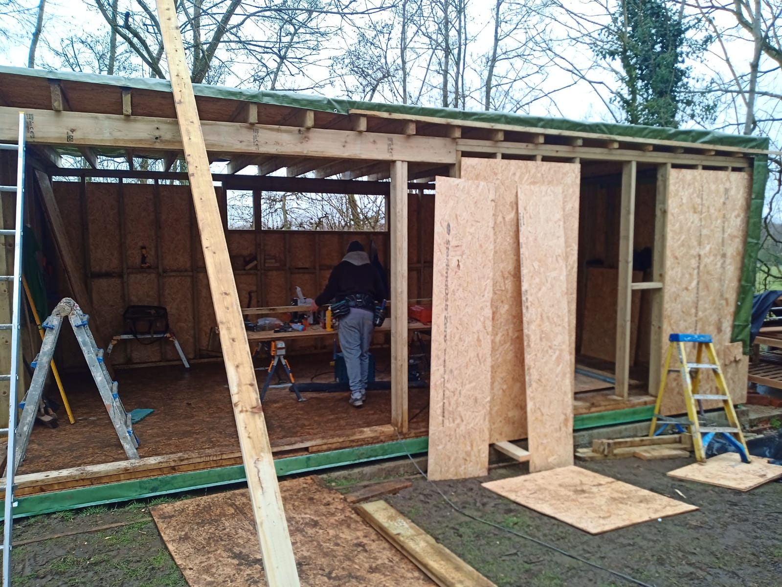 Garden office with gym 4 progress
