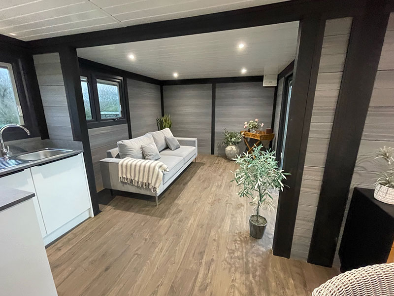 Modern granny annexe interior, ideal for teenage independent living.