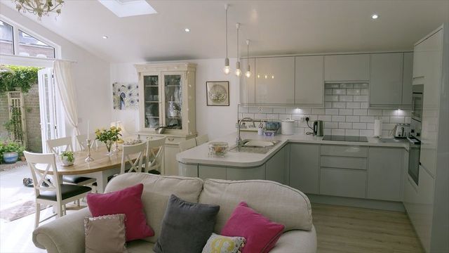 Modern granny annexe interior with kitchen and cozy living space.