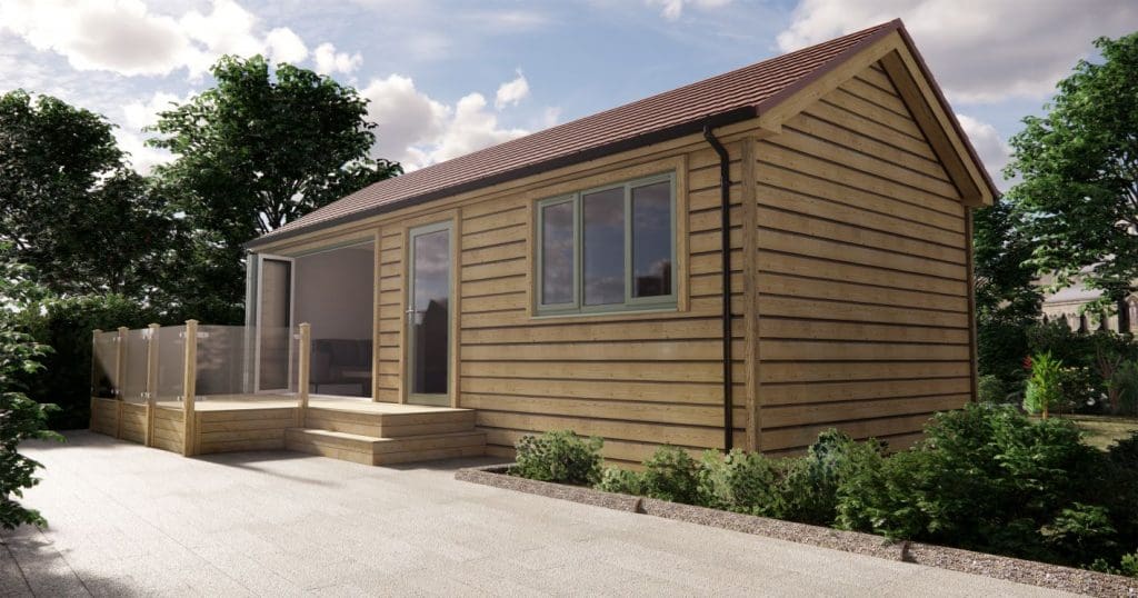 Modern granny annexe suitable for rental, complete with garden access.