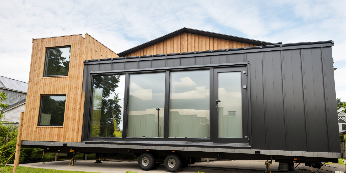 Modern tiny home on wheels, exploring UK housing flexibility.